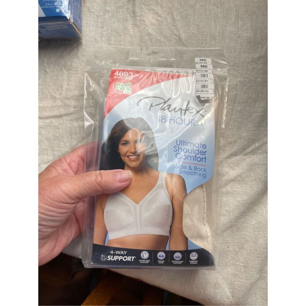 NWT  Playtex 18 hour size 38D bra wirefree shoulder comfort